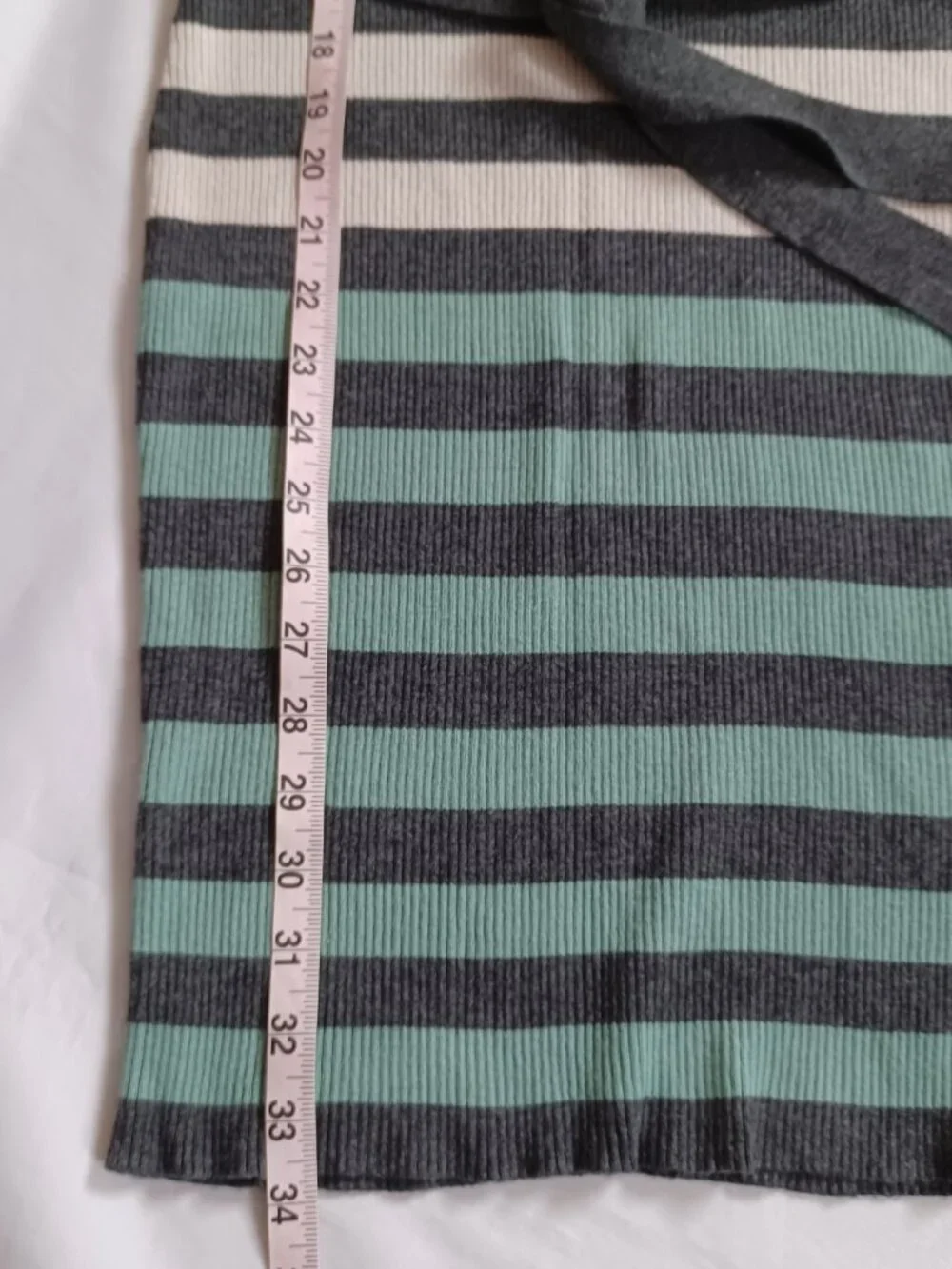 Pink Rose Big Girls Sweater Dress Ribbed Knit Striped Gray Green Bodycon Size L